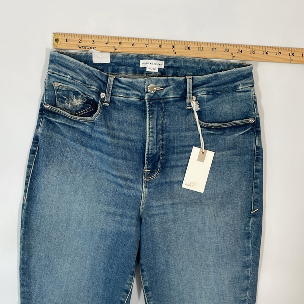 Good American Good Legs Crop Jeans Size 14 / 32 NWT NEW - Picture 5 of 13